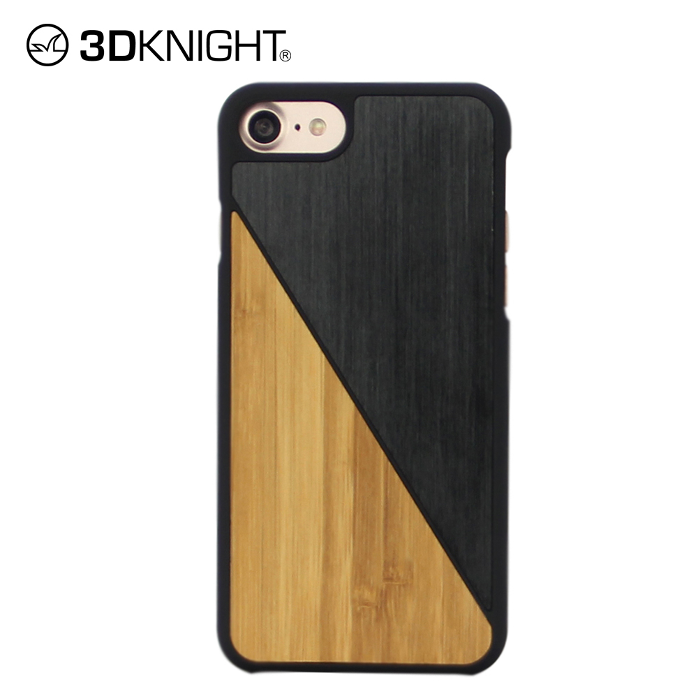 Natural black aluminum alloy card and bamboo phone wood case for iphone 6 7 8 X Xs