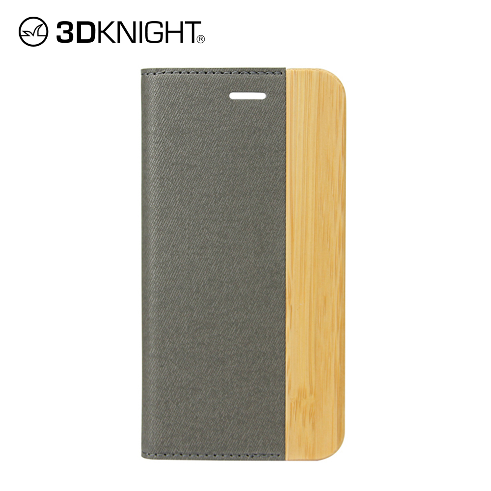 Flip bamboo wood phone case with the leather and PU black Fabric for iphone 6 7 8 X Xs