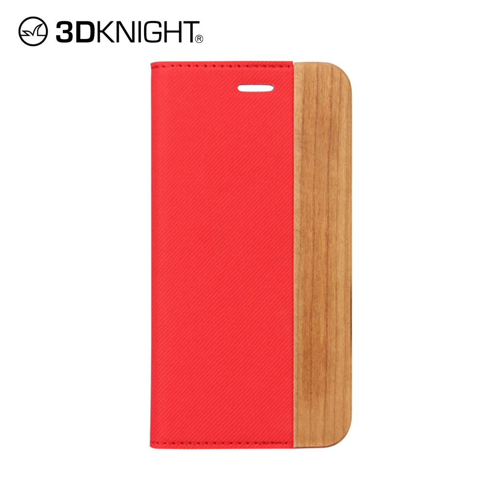 Flip cherry wood phone case with the leather and PU red Fabric for iphone 6 7 8 X Xs
