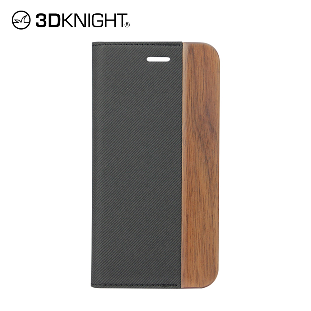 Walnut wood flip phone case with the leather and PU black fabric for iphone 6 7 8 X Xs