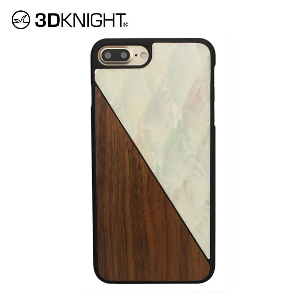 New style white sea shell and walnut wood phone case for iphone 6 7 8 X Xs