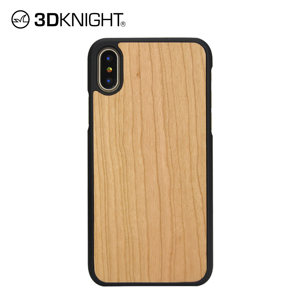 cherry wood with TPU edge ellipse hole wood phone case for iphone 6 7 8 X Xs