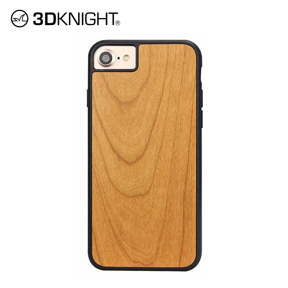 Cherry wood with TPU edge rectangle hole wood phone case for iphone 6 7 8 X Xs
