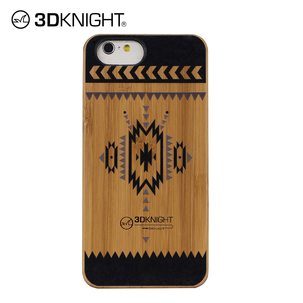 3DKnight silk screen bamboo wood cover edge wood phone case for iphone 6 7 8 X Xs