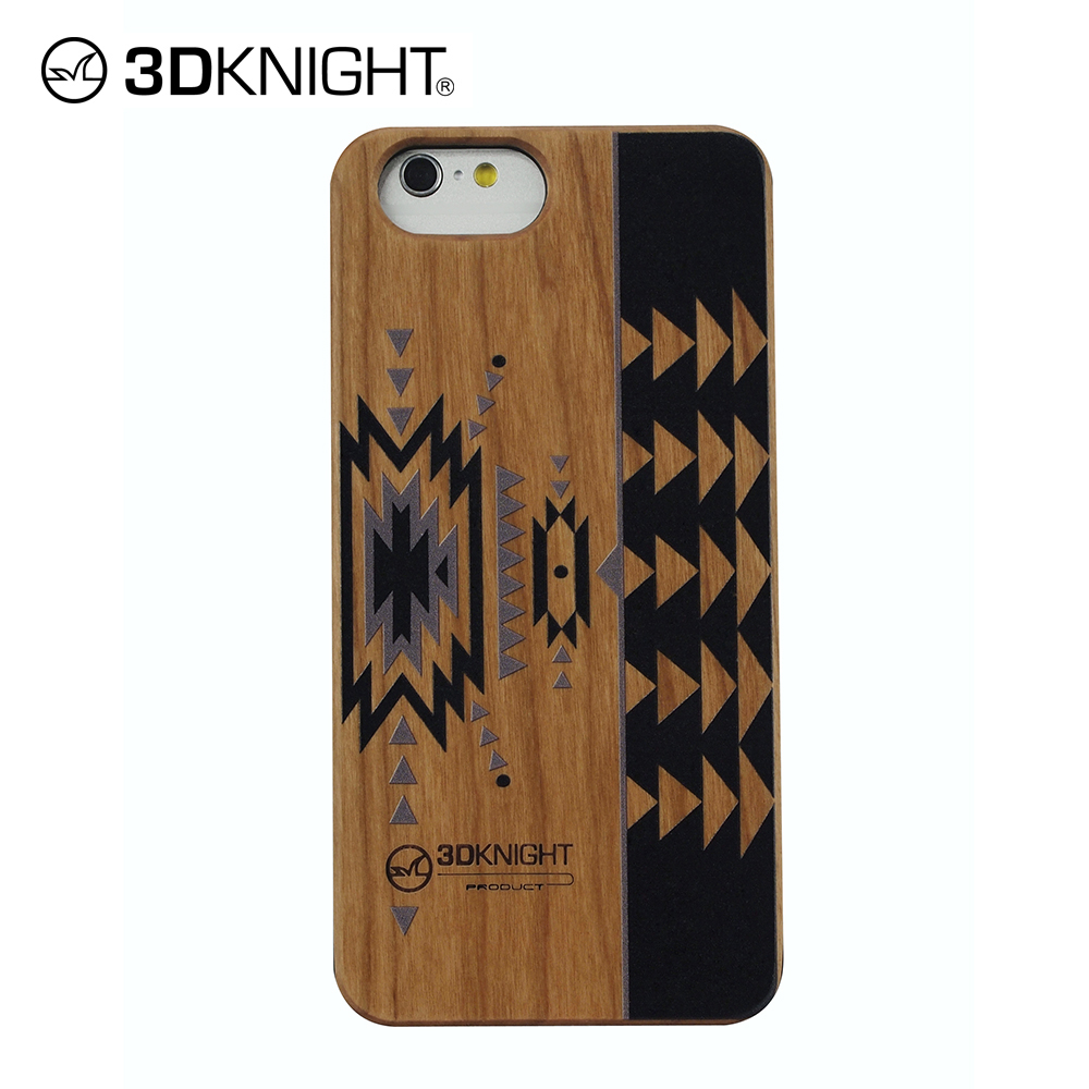 3DKnight silk screen cherry wood wood cover edge wood phone case for iphone 6 7 8 X Xs