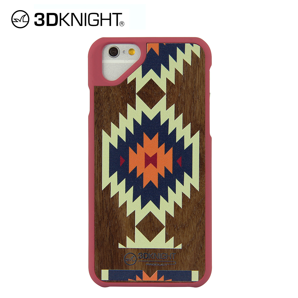 silk screen walnut wood PC edge triangle hole wood phone case for iphone 6 7 8 Xs