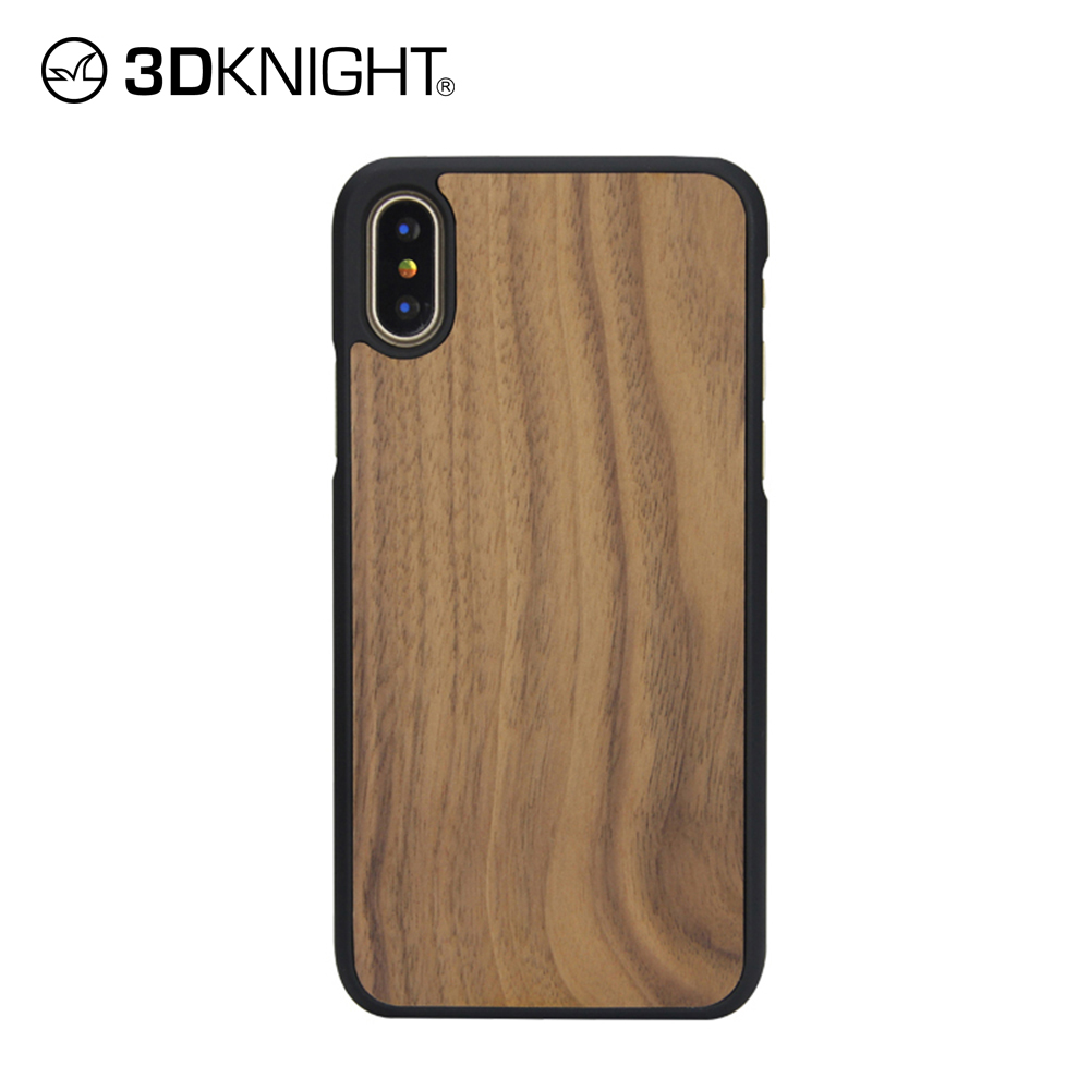 walnut wood TPU edge ellipse hole wood phone case for iphone 6 7 8 Xs