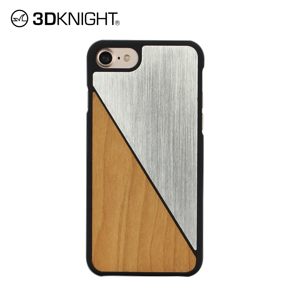 Classic white aluminum alloy card and cherry wood phone case for iphone 6 7 8 X Xs